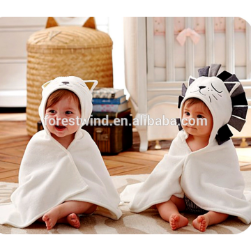 Organic Cat and Lion Animal Baby Hooded Towel